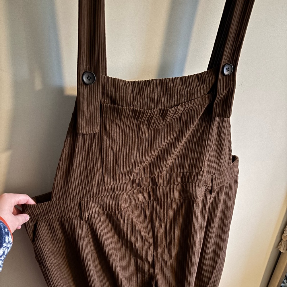 Brown Women's Corduroy Overalls Jumpsuit - Picture 2 of 5